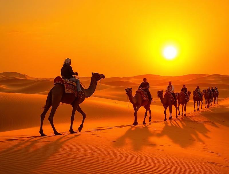 Camel safari in Thar desert