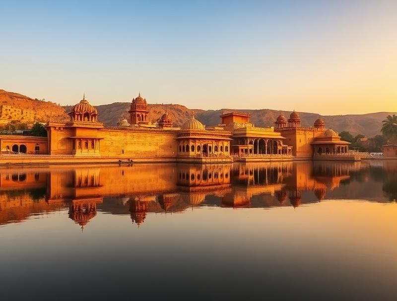 Gadisar Lake at sunrise